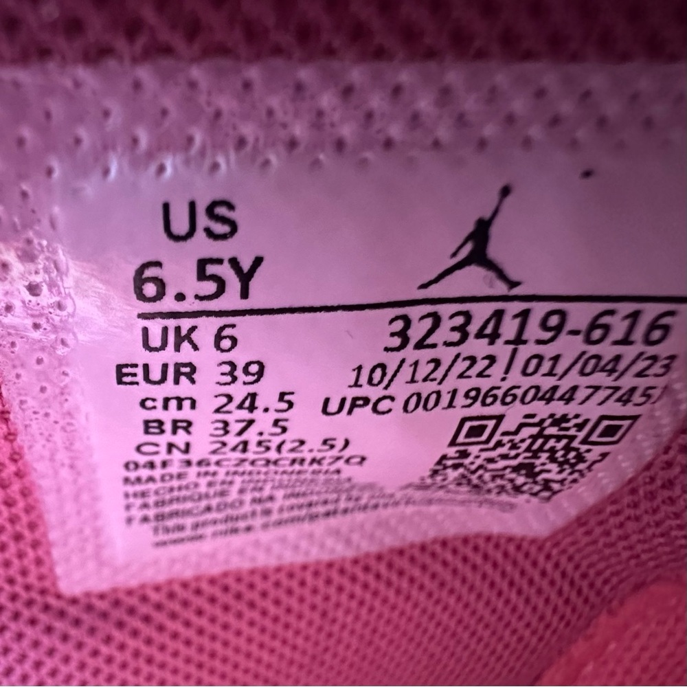 Jordan 6 Rings Coral Chalk White Desert Berry-Size 6.5Y, 8 Women’s - Picture 9 of 9